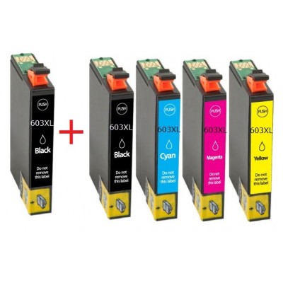Συμβατά μελάνια T603XL 603xl 1σετ +1 μαύρο  5τεμ.