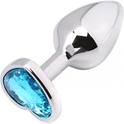 Abc-Toys Anal Plug, Πρωκτική Σφήνα, Heart Shape, Light Blue , Small Size									