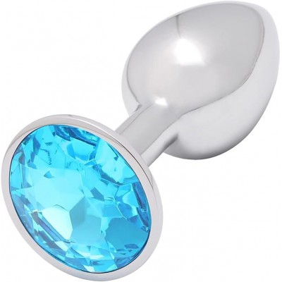Abc-Toys Anal Plug, Πρωκτική Σφήνα, Round Shape, Light Blue, Small Size