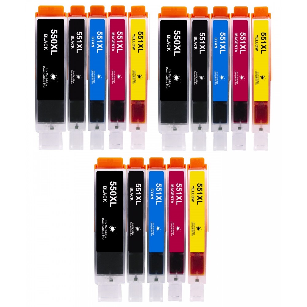 Συμβατά μελάνια 3set PGI550XL / CLI551XL PGI-550XL / CLI-551XL 15τεμ.