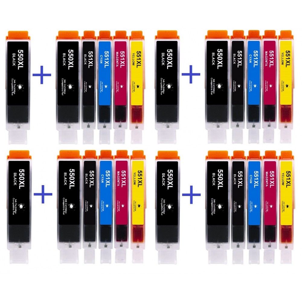 Συμβατά μελάνια 4set+4 μαύρα PGI550XL / CLI551XL PGI-550XL / CLI-551XL 24τεμ.