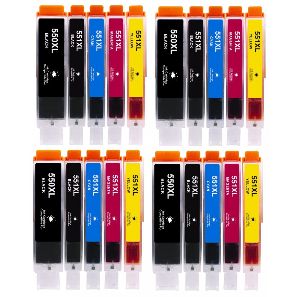 Συμβατά μελάνια 4set PGI550XL / CLI551XL PGI-550XL / CLI-551XL 20τεμ.