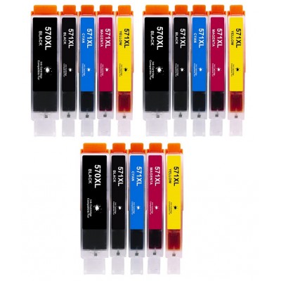 Συμβατά μελάνια 3σετ PGI570XL / CLI571XL PGI570XL / CLI571XLPGI-570XL / CLI-571XL 15τεμ.