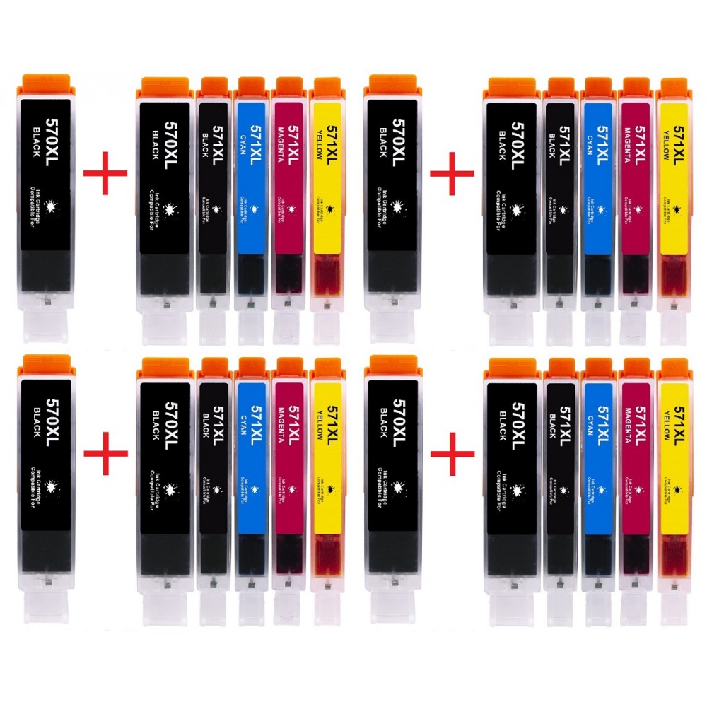 Συμβατά μελάνια 4σετ +4 μαύρα PGI570XL / CLI571XL PGI570XL / CLI571XLPGI-570XL / CLI-571XL 24τεμ. 