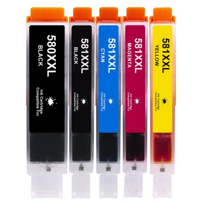 Συμβατά μελάνια 1 σετ PGI580XL / CLI581XL PGI 580XL / CLI-581XL 5τεμ.