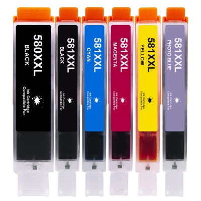 Συμβατά μελάνια 1 σετ  PGI580XL / CLI581XL  PGI 580XL / CLI-581XL 6τεμ.