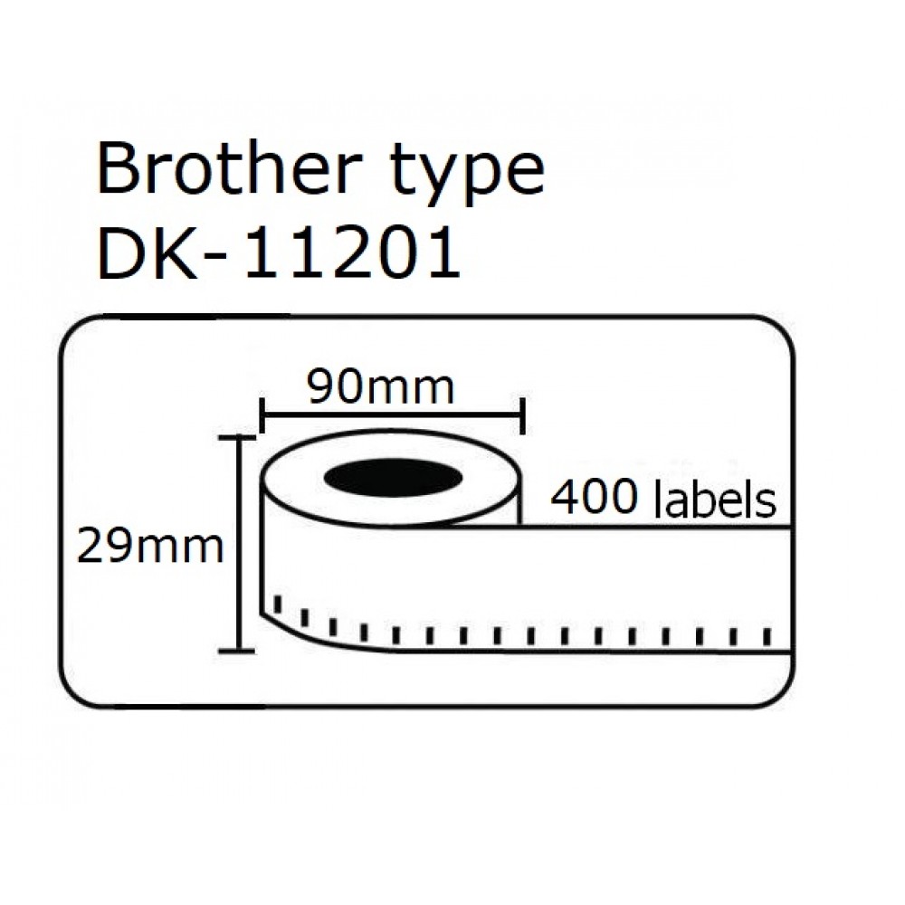 DK11201 DK-11201 Αυτοκόλλητη θερμική ετικέτα συμβατή Brother 29mmX90mm