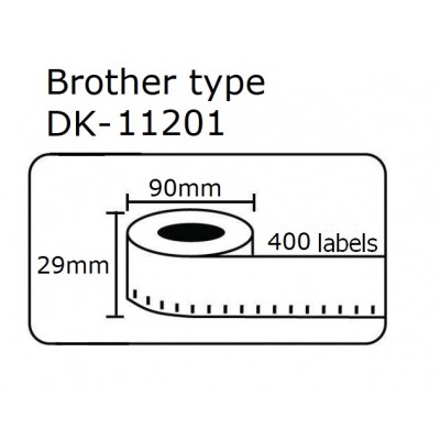 DK11201 DK-11201 Αυτοκόλλητη θερμική ετικέτα συμβατή Brother 29mmX90mm