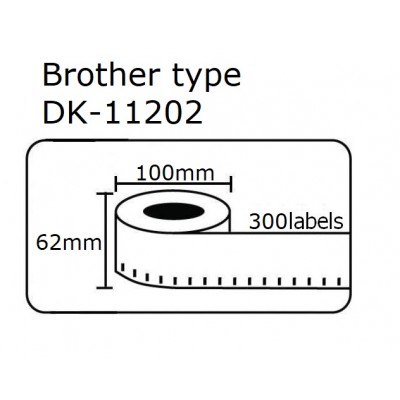  DK11202 DK-11202  Αυτοκόλλητη θερμική ετικέτα συμβατή Brother100mmX62mm