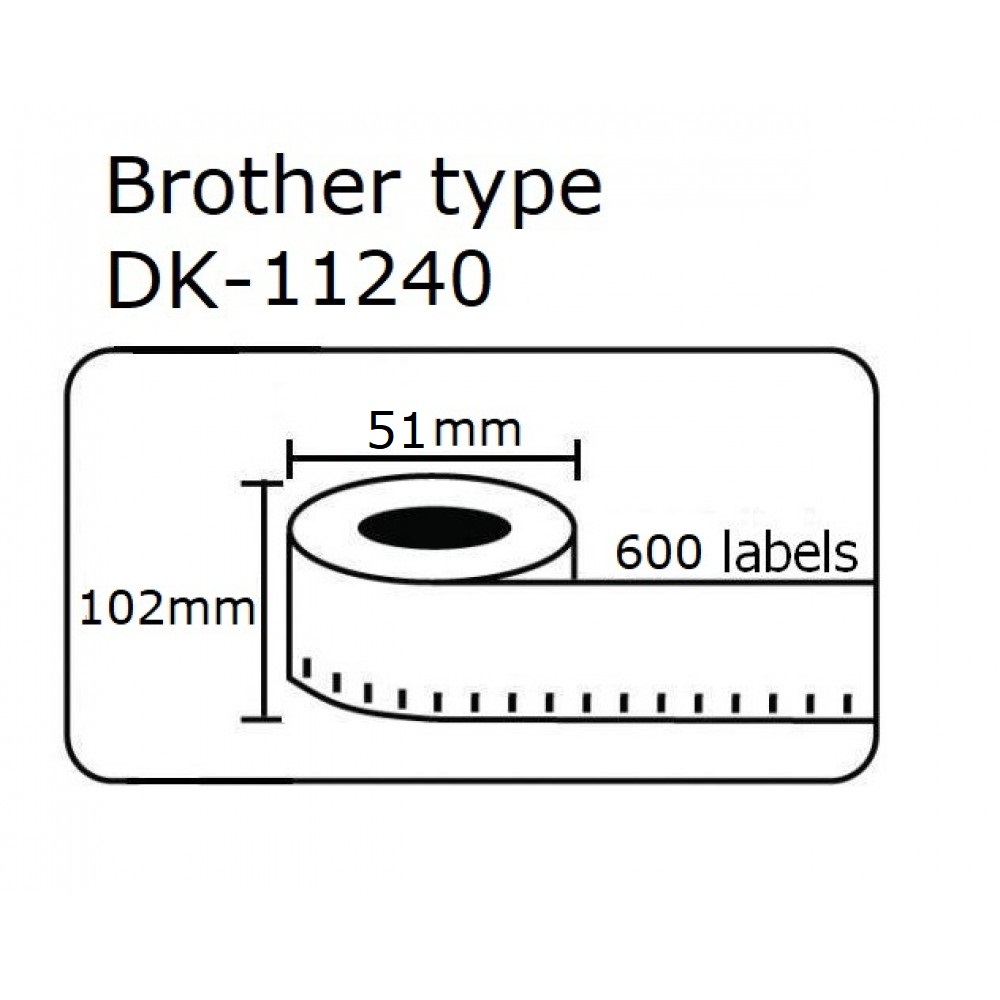  DK11240 DK-11240  Αυτοκόλλητη θερμική ετικέτα συμβατή Brother 102mmX51mm