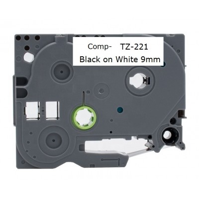 Ταινία Ετικετογράφου Συμβατή Brother TZE221 TZE-221 (8m x 9mm)  Black On White