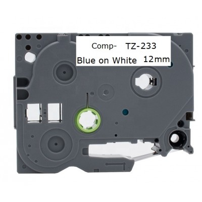 Ταινία Ετικετογράφου Συμβατή Brother TZE233 TZE-233 (8m x 12mm) Blue On White