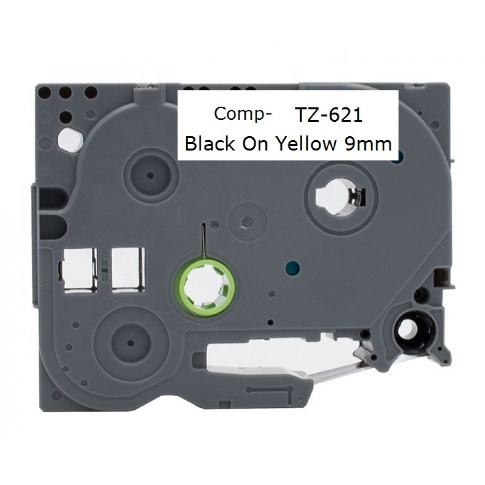 Ταινία Ετικετογράφου Συμβατή Brother TZE621 TZE-621 (8m x 9mm) Black On Yellow