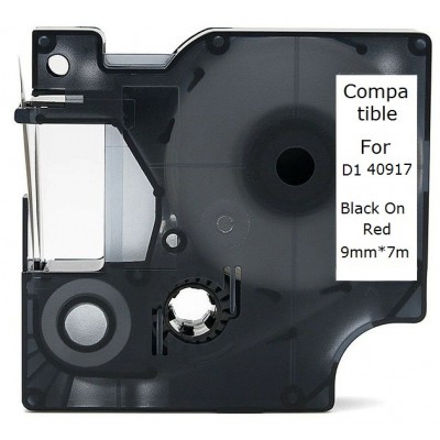 Ταινία Ετικετογράφου Συμβατή Dymo D1 40917 Black on Red 9mm*7m