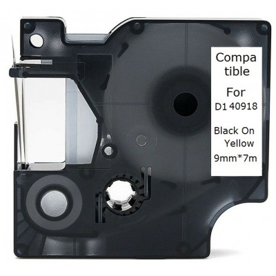 Ταινία Ετικετογράφου Συμβατή Dymo D1 40918 Black on Yellow 9mm*7m
