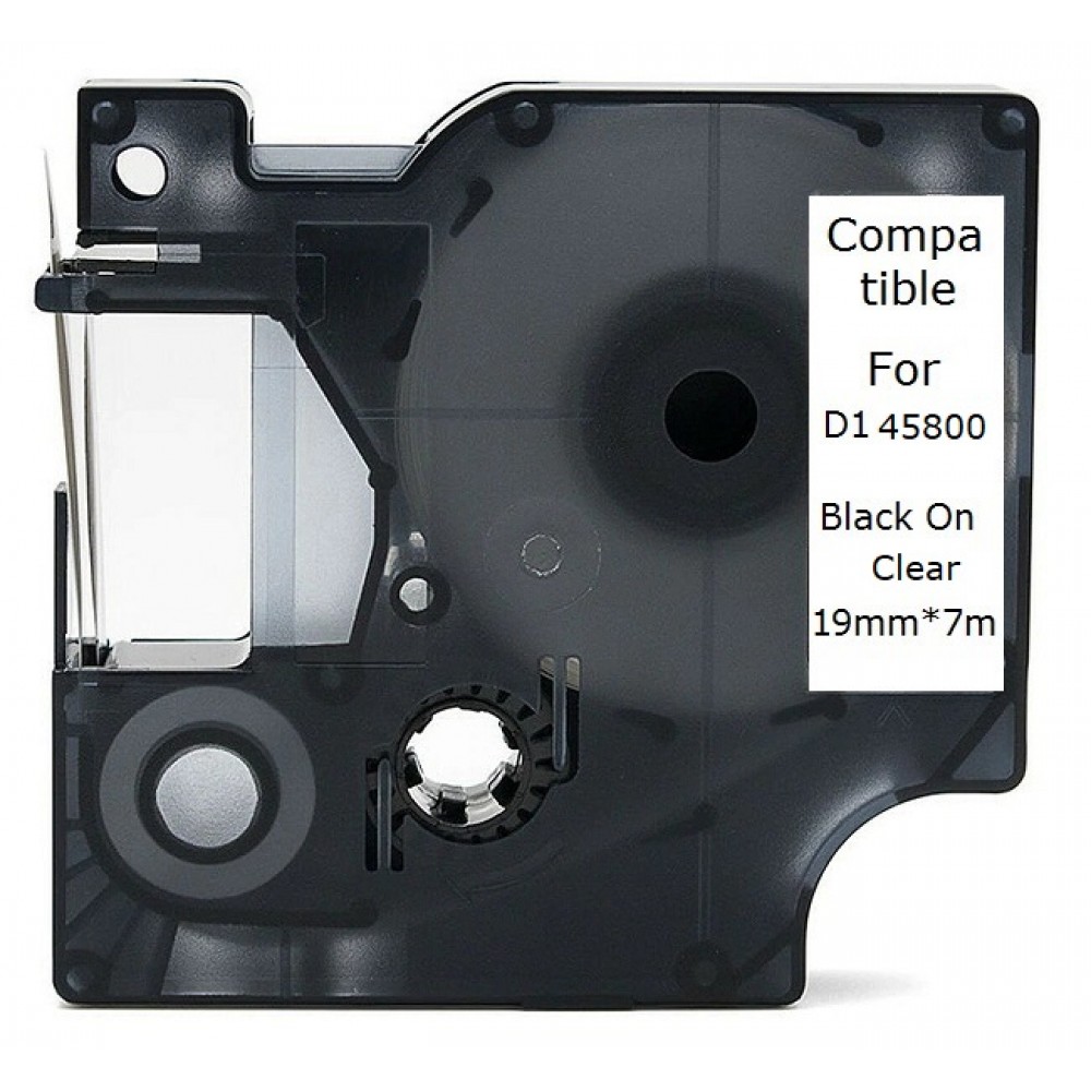 Ταινία Ετικετογράφου Συμβατή Dymo D1 45800 Black on Clear 19mm*7m