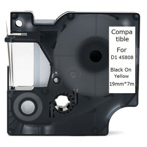 Ταινία Ετικετογράφου Συμβατή Dymo D1 45808 Black on Yellow 19mm*7m