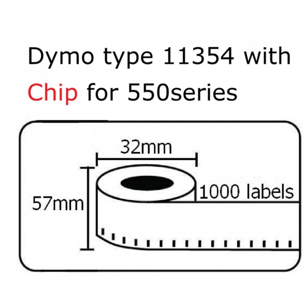 Ετικέτες Γενικής Χρήσης Συμβατή  Dymo Με Chip 11354 57mmX32mm 1000τεμ.