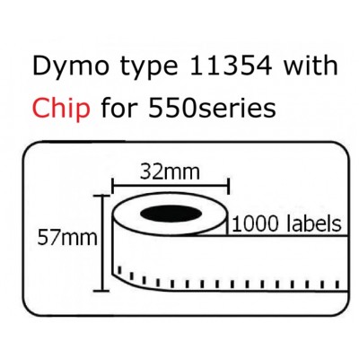 Ετικέτες Γενικής Χρήσης Συμβατή  Dymo Με Chip 11354 57mmX32mm 1000τεμ.