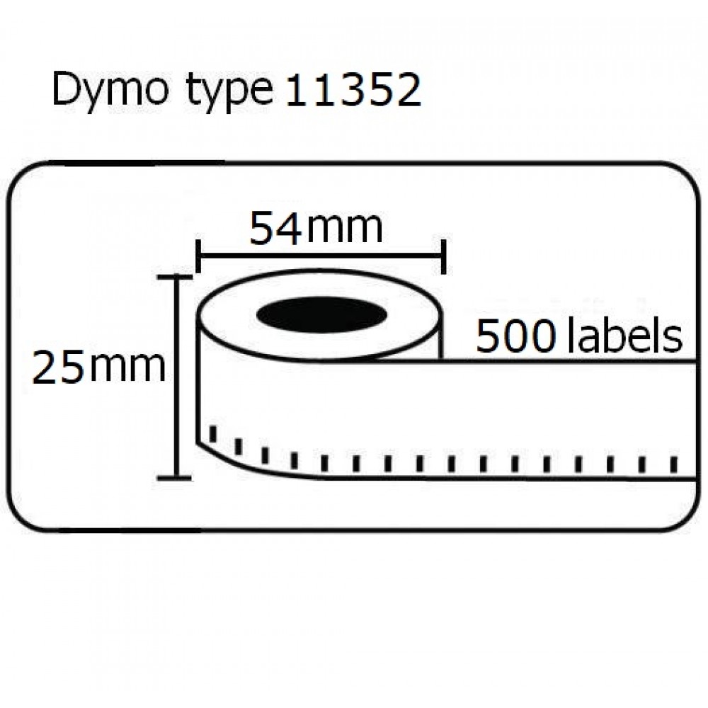 Ετικέτες Γενικής Χρήσης Συμβατή Dymo 11352 25mmX54mm 500τεμ.