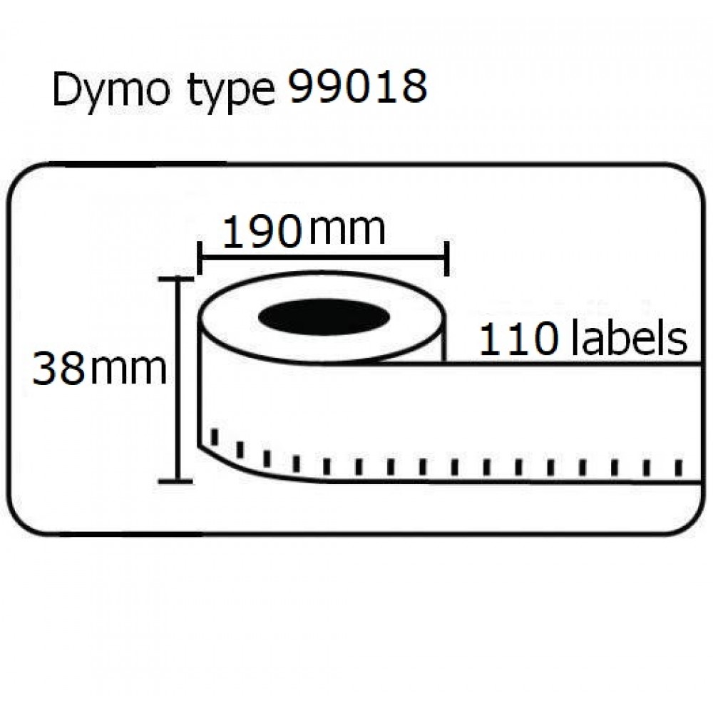 Ετικέτες Γενικής Χρήσης Συμβατή  Dymo 99018 38mmX190mm 110τεμ.