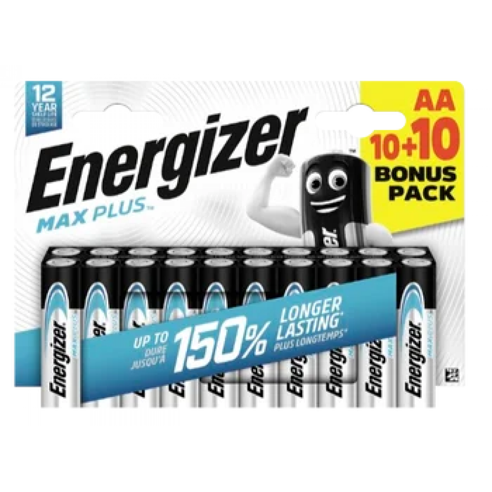 Αλκαλικές Μπαταρίες AA Energizer Max Plus Alkaline Batteries 20τεμ.