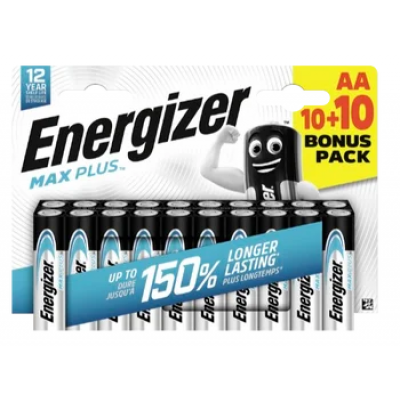 Αλκαλικές Μπαταρίες AA Energizer Max Plus Alkaline Batteries 20τεμ.