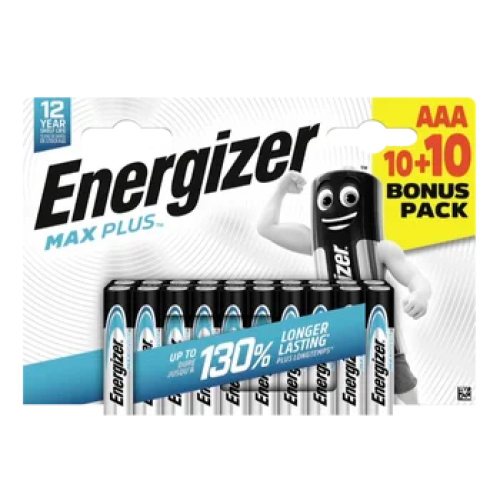 Αλκαλικές Μπαταρίες AAA Energizer Max Plus Alkaline Batteries 20τεμ.