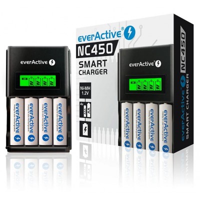 Φορτιστής μπαταριών ni-MH battery charger everActive NC-450 Black