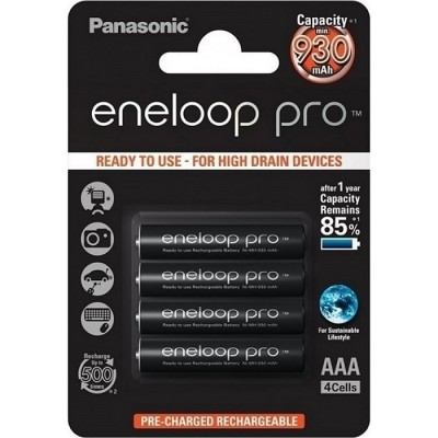 Panasonic Eneloop Pro Επαναφορτιζόμενες Μπαταρίες AAA Ni-MH 950mAh 1.2V 4τμχ