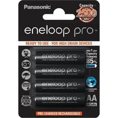 Panasonic Eneloop Pro Επαναφορτιζόμενες Μπαταρίες AA Ni-MH 2550mAh 1.2V 4τμχ