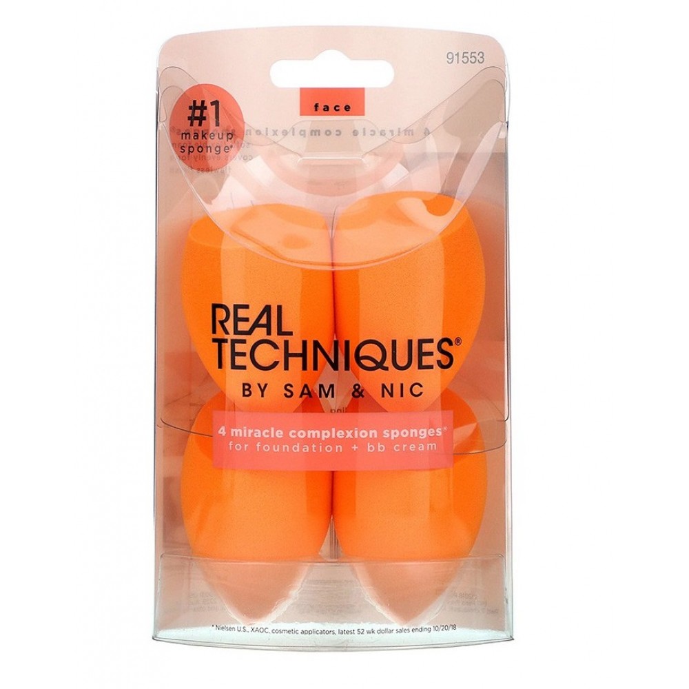 Real Techniques Σετ Σφουγγαράκια Μακιγιάζ για Foundation Miracle Complexion 4τμχ