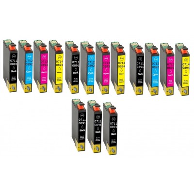 Συμβατά μελάνια 3set+3 μαύρα T0711 / T0891 15τεμ.