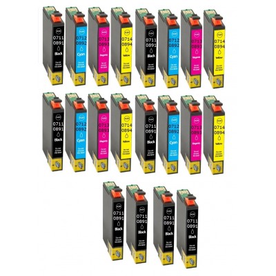 Συμβατά μελάνια 4set+4 μαύρα T0711 / T0891 20τεμ.