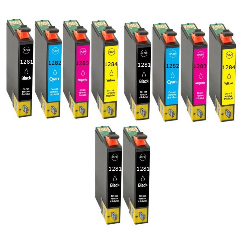 Συμβατά μελάνια 2set+2 μαύρα T1281 10τεμ.