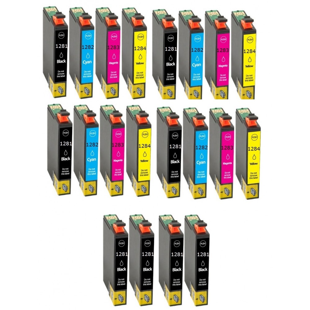 Συμβατά μελάνια 4set+4 μαύρα T1281 20τεμ.
