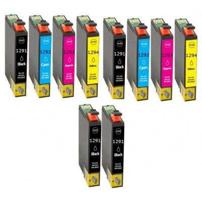 Συμβατά μελάνια 2set+2 μαύρα T1291 10τεμ.
