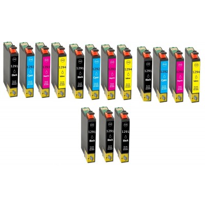 Συμβατά μελάνια 3set+3 μαύρα T1291 15τεμ.