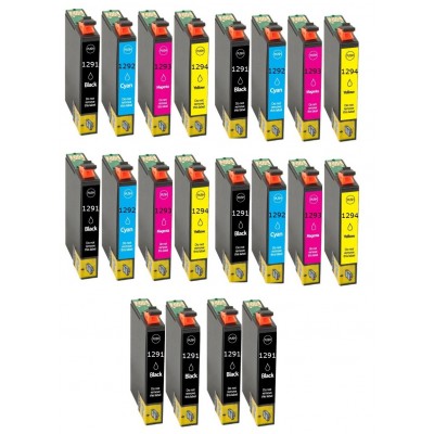 Συμβατά μελάνια 4set+4 μαύρα T1291 20τεμ.