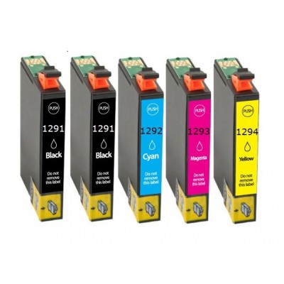Συμβατά μελάνια 1set+1 μαύρο T1291 5τεμ.