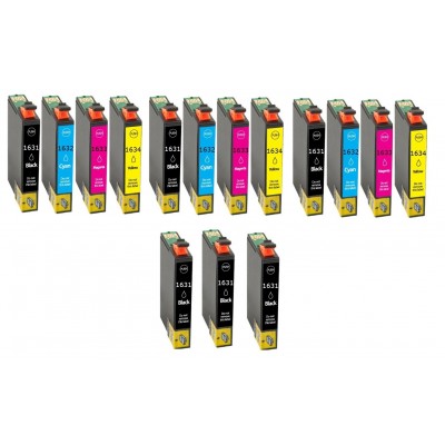 Συμβατά μελάνια 3set+3 μαύρα T16XL T1631 15τεμ.