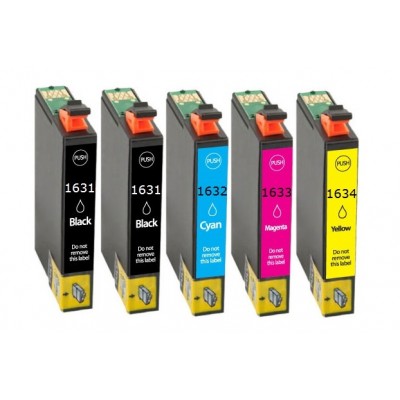 Συμβατά μελάνια 1set+1 μαύρο T16XL T1631 5τεμ.