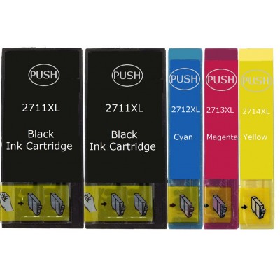 Συμβατά μελάνια 1set+1 μαύρο T27xl T2711 5τεμ.