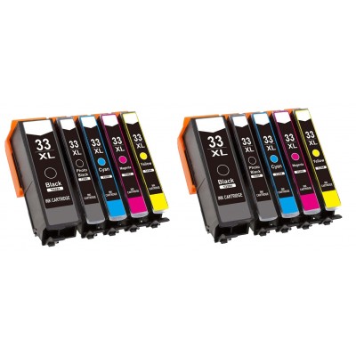 2 Full set 10τεμ Καινούργια Συμβατά Μελάνια για Epson T33XL T3351