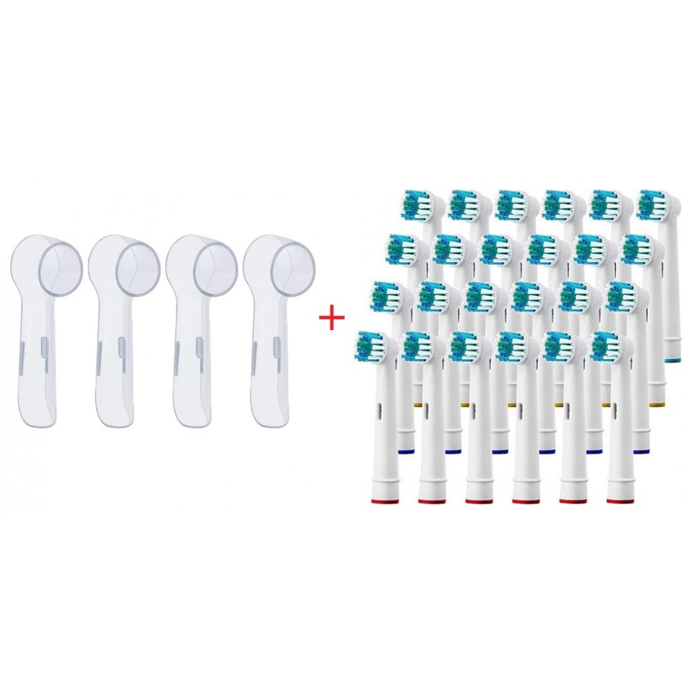 Συμβατά ανταλλακτικά για Oral B 24τεμ μαζί με 4 καπάκια