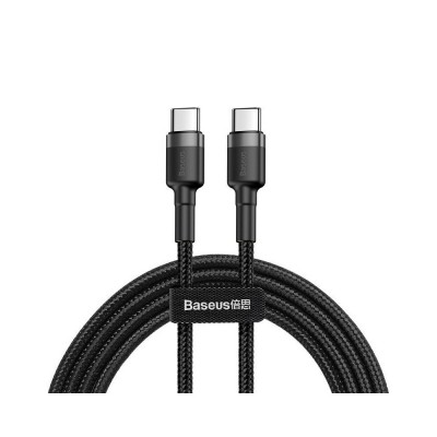 USB-C CABLE BASEUS CAFULE PD 2.0 QC 3.0 60W 1M (BLACK AND GRAY)