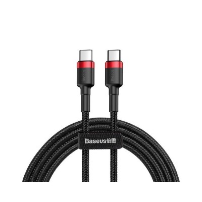 USB-C PD CABLE BASEUS CAFULE PD 2.0 QC 3.0 60W 1M (BLACK-RED)