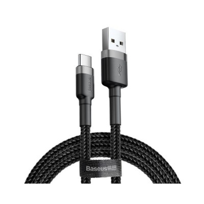 BASEUS CAFULE 3A USB-C CABLE 1M (GREY-BLACK)