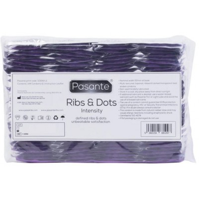 Pasante Προφυλακτικά Intensity Ribs & Dots με Ραβδώσεις 144τμχ